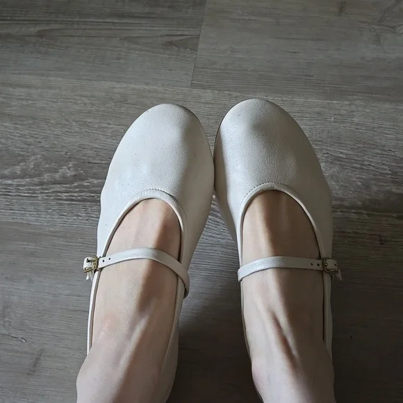 Zara Shoes Zara Ecru Mary Janes Size Or 38 Eur Poshmark